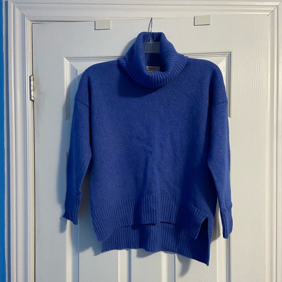 Bartolini Sweaters - Bartolini Merino Wool & Cashmere Blend Blue Turtleneck Sweater Size M